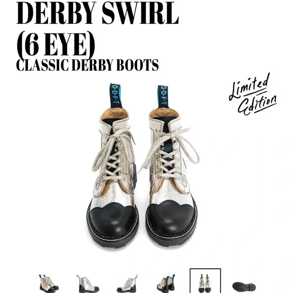 John Fluevog Limited Edition Platinum Derby Boots - Picture 5 of 16